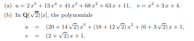 For each of the following, find the polynomial expansion of u in terms of v In this case, u has a...