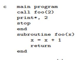 In some implementations of Fortran IV, the following code would print a 3. Can you suggest an...