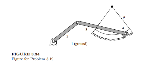 Locate all of the instant centers of the mechanism in Figure 3.34 geometrically.