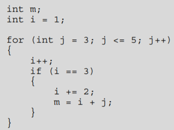 Work through the following program by hand. Draw up a table of the values of i, j and m to show how...