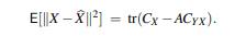 Let X. denote the linear MMSE estimate of the vector X based on the observation vector Y. Now...