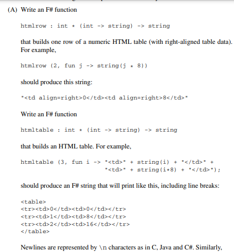 This exercise is about using higher-order functions for production of HTML code. This is handy when...