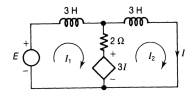 Find the output current for e(t) = cos ?t with ? = 1. Obtain the result by (a) keeping the variable...-1