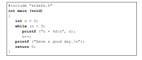 Determine the number of times that the program shown below will execute the while ( ) loop.