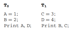 Consider the two tasks T0 and T1 that are executed in parallel on processors P1 and P2 ,...