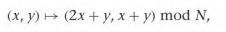 Consider an N x N matrix or image with integer values. The mapping is an example of a mapping of a...-1