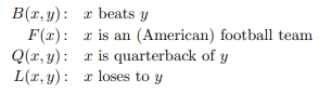 Use the predicate specifications and the constant symbols to translate the following into predicate...-1