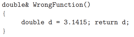 What is wrong when we return a local (automatic) object from a function that expects a reference as...-3