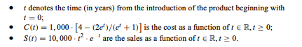 A firm intends to pre-calculate the development of cost, sales and profit of a new product for the...