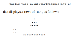 Write a method The last row of stars should start at the first position on the line.