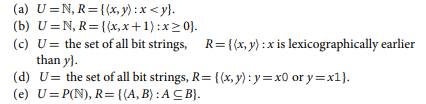 Consider the formula Under each of these interpretations, is this formula true? In each case, R is...-2