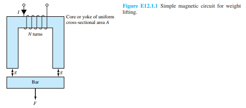 Figure E12.1.1 can also be considered as a simple model of a magnetically operated relay that is...