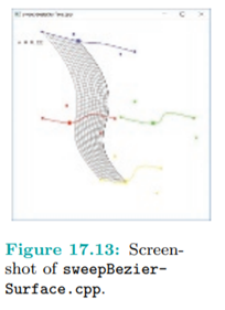 Run sweepBezierSurface.cpp to see an animation of the procedure. Press the left/right (or up/down)...