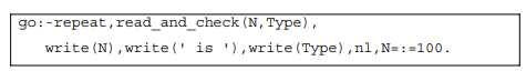 The following is part of a program that defines a predicate go which prompts the user to input a...