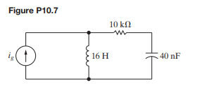 Find the average power delivered by the ideal current source in the circuit in Fig. P10.7 if i g =...