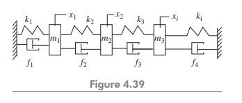 Determine the steady state vibration response of the system shown in Fig. 4.39 using the mechanical...