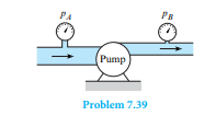 Th e pump shown in the fi gure supplies energy to the fl ow such that the upstream pressure (12 in....