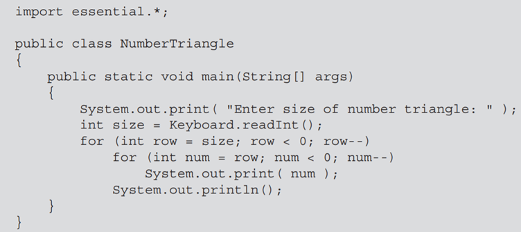 Consider the following program: If the user enters 5, for example, it is meant to produce the output...-1