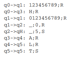 Consider the Turing machine M with the following description: The alphabet of M consists of the...