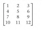 Consider a 4 x 3 matrix M: (a) Construct this matrix in Python using the function array. (b)...