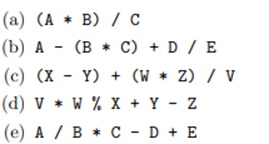 Build the expression tree for each of the following arithmetic expressions: