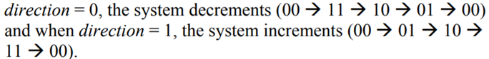 Apply the design process presented in Section 11.2 to design a two-bit up/down counter using the...