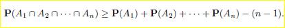 Bonferroni’s inequality. (a) Prove that for any two events A and B , we have (b) Generalize to the...-2