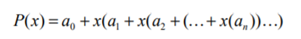 (a) Write and test a method that computes the value of a polynomial 0 1 ( ) n P x a ax ax =+ ++ … n...-2