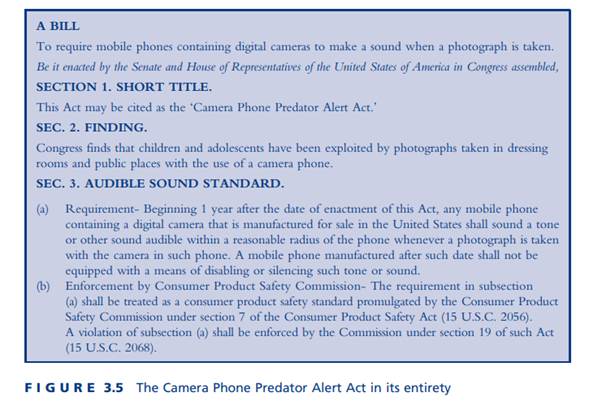 In Case 3.7 we considered a bill by Representative Peter King of New York that proposed a new Camera...