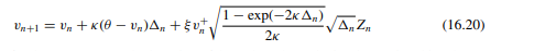 The moment-matched Euler scheme uses the following discretisation of the variance: Account for the...