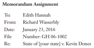 Prepare a memorandum of law for the supervising attorney using the information in the memorandum...