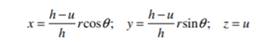 The parametric equations of a cone is as follows: Where, r is the base radius, h is the height from...