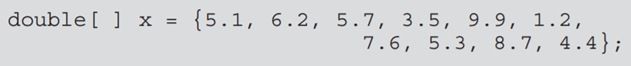 Write a static method of EssentialMath called furthestFromMean that takes an array of doubles (of...-8