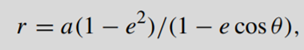 The equation of an ellipse in polar co-ordinates is given by where is the semi-major axis and is the...-1