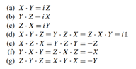 The Pauli operators are defined as in (2.6). Are the following claimed equalities true of false?