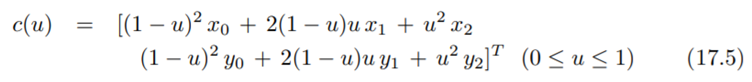 The quadratic polynomial B´ezier curve we know is a weighted sum of its control points. In fact, one...-2