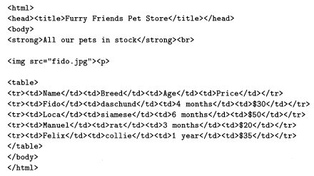 What are the problems of the following web page (for a petstore website) with regard to...