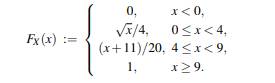 Show that E[ vX ] = 49/30 if X has cdf