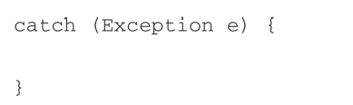 What exception types can be caught by the following handler? What is wrong with using this type of...