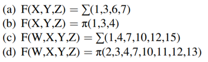 Generate truth table for the following functions: Simplify the following functions using a K-map:-1