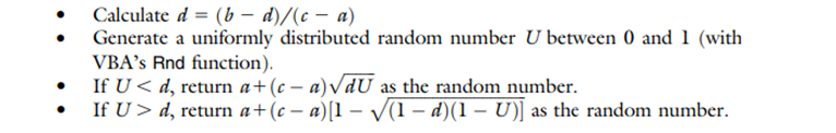 The triangular distribution is a probability distribution commonly used in business spreadsheet...