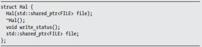 Implement a Hal class that accepts a std::shared_ptr in its constructor. In Hal’s destructor, write...