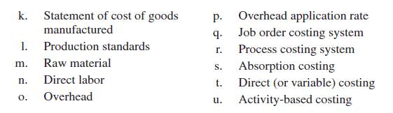 Matching Following are a number of key terms and concepts introduced in the chapter, along with a...-2