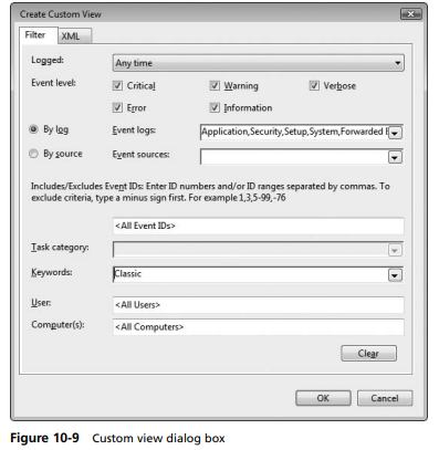 Microsoft Windows Vista Windows Eventing 6 can also be used to create custom logs and collect copies...