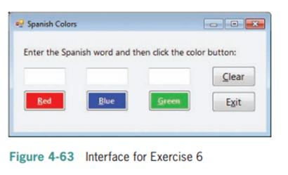 In this exercise, you create an application designed to teach the Spanish words for red, blue, and...