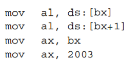 Assume the register BX contains the value 2000h and the table to the right represents the contents...-1