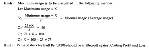 Two components A and B are used as follows: Calculate for each component: (i) Re-ordering level;...-2