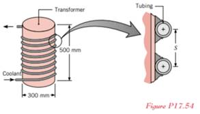 An electrical power transformer of diameter 300 mm and height 500 mm dissipates 1000 W. It is...