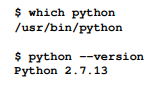 Finally, now that you are outside of our Python virtual environment if you execute which python...