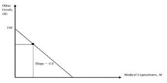 Consider Figure 22.4 where health insurance and other goods are measured in dollars spent. Suppose...